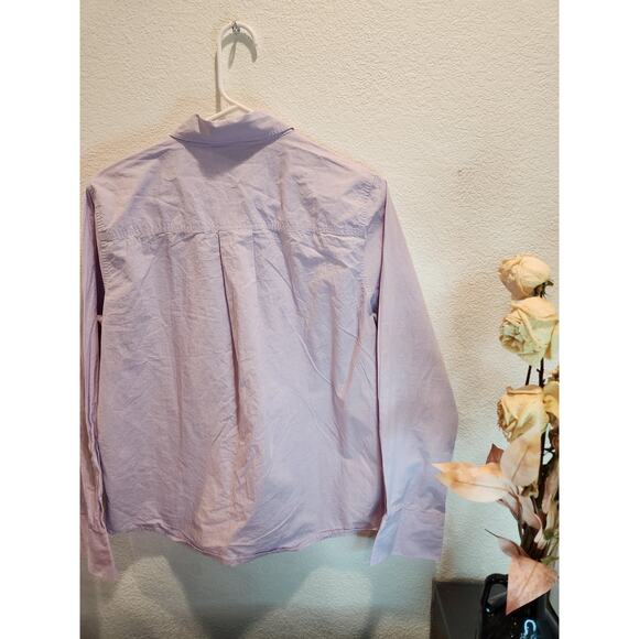 Banana Republic‎ Men's Button-Down Shirt Lavender 100% Cotton Size Medium PTP 20 - Picture 2 of 4